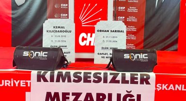 Bursa'da CHP'den Kılıçdaroğlu ve Sarıbal'a mezar taşlı protesto